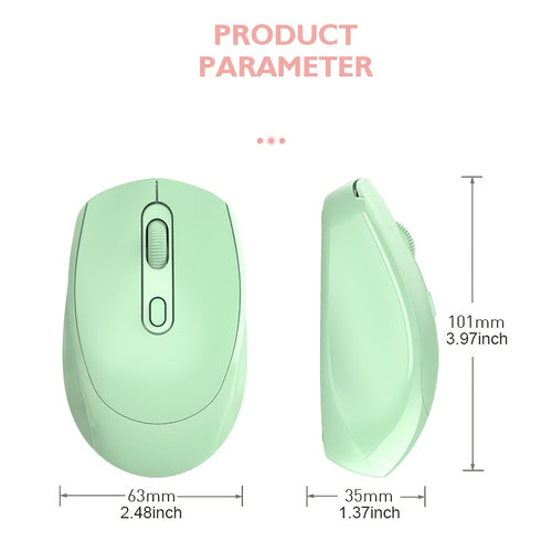 BalanceFit Wireless Mouse, Dual-Mode 2.4G & Wireless, Ergonomic Design with Comfortable Grip, Compact Size for Office & Gaming, Compatible with Laptops, Desktops, Tablets, Multiple Colors (Black/White/Pink/Green), BalanceFit