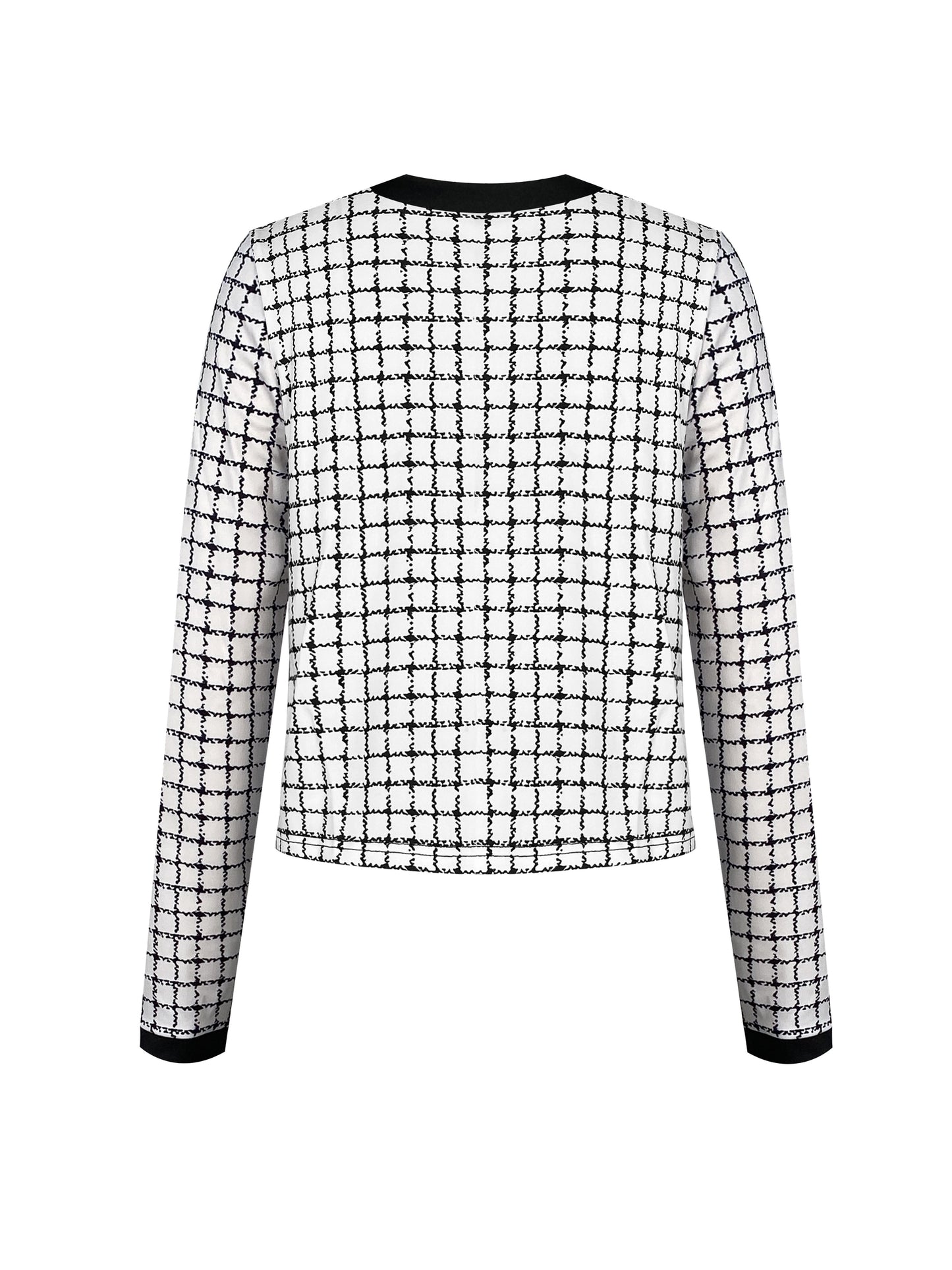 Long Sleeve Button Front High Waist Plaid Pattern Elegant Skirt Set Outfits, Women's Clothing