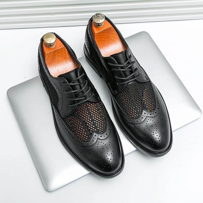 Men's Breathable Leather Shoes Black Soft Leather Soft Bottom Spring And Autumn Best Man Men's Business Formal Wear Casual Shoe