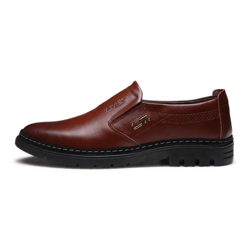 Men's Breathable Leather Shoes Black Soft Leather Soft Bottom Spring And Autumn Best Man Men's Business Formal Wear Casual Shoe