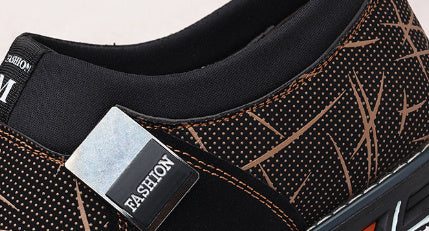 Men's PU Leather Round Toe Dress Shoes – Horseshoe Heel | Sizes 38–48