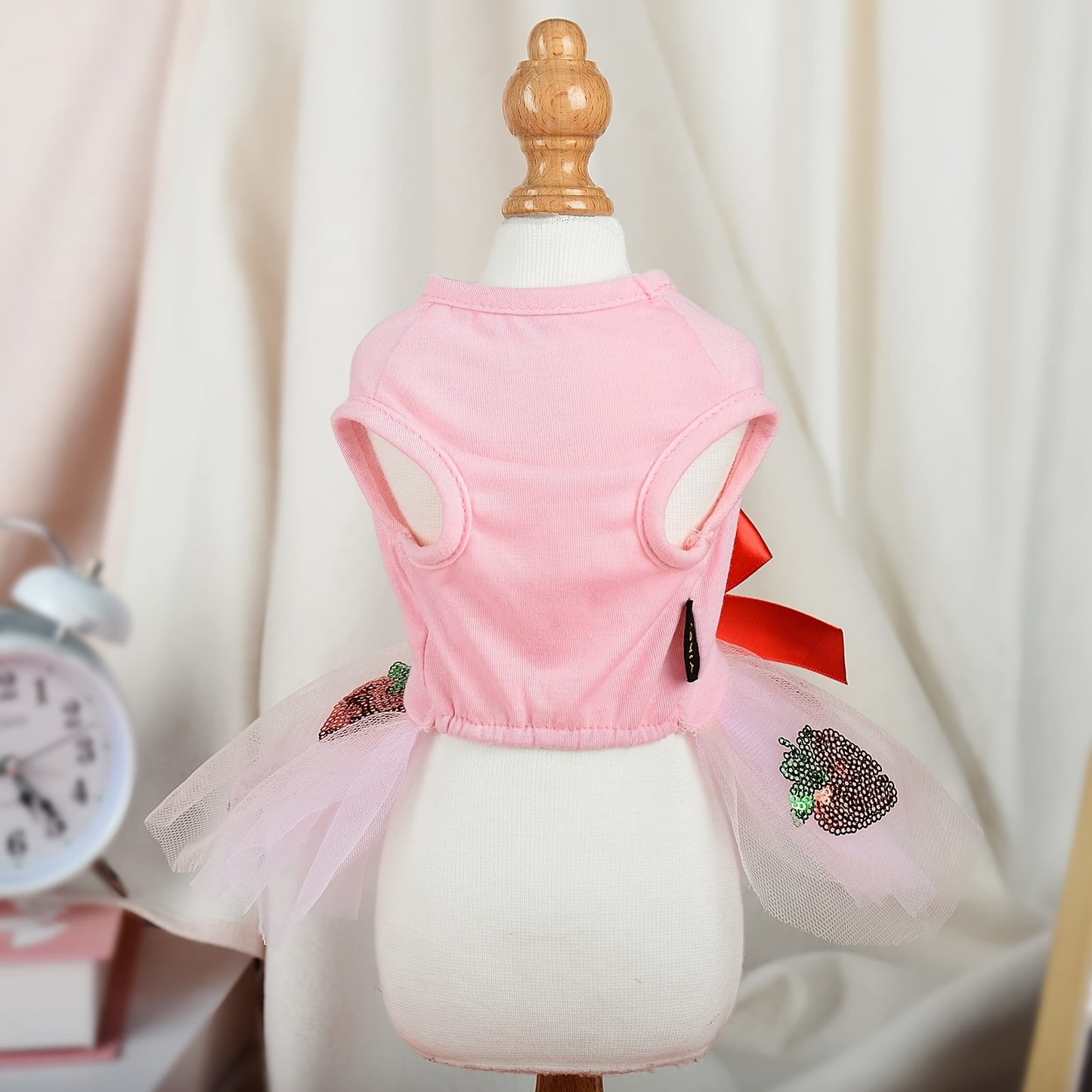 Dog Dress for Small Dogs Girl Summer Puppy Dresses Clothes Outfit for Chihuahua Yorkie Teacup Pink Dog Wedding Dress Holiday Cute Bowknot Pet Skirt Apparel for Cats Clothing