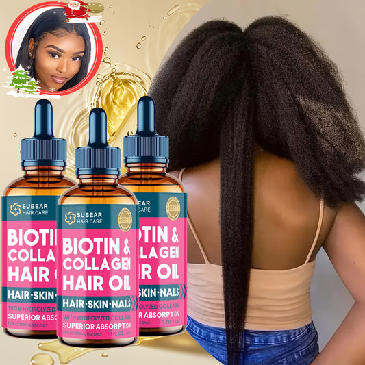 1/3pcs Biotin Hair Care Essence Oil - Hair Care Essence Oil Contain Biotin & Collagen, for Frizzy & Damaged Hair, Make Thin Hair Look Thicker, Ideal Gift for Men & Women