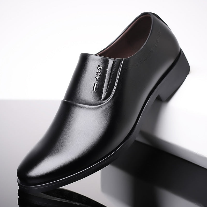 Men's Breathable Leather Shoes Black Soft Leather Soft Bottom Spring And Autumn Best Man Men's Business Formal Wear Casual Shoe