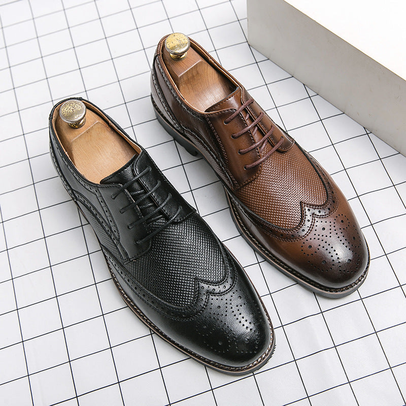 Men's Breathable Leather Shoes Black Soft Leather Soft Bottom Spring And Autumn Best Man Men's Business Formal Wear Casual Shoe