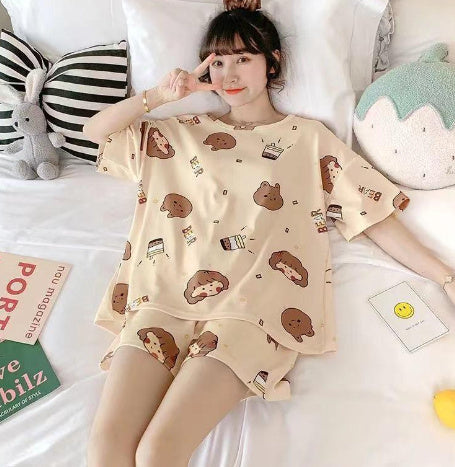 Loose Summer Girl Strawberry Homewear Suit