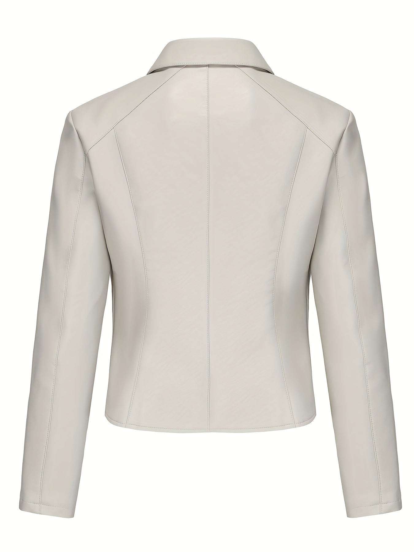 Women's Elegant White Rivet-Studded Jacket - Lightweight High Quality Machine-Washable Long Sleeve Cardigan with Turn- Collar, Regular Fit for All-Season Casual & Formal Wear, Lightweight Cardigan