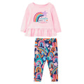 Children's Clothing Autumn New Girl Suit Rainbow Embroidery Hit Color Long-sleeved Children's Suit
