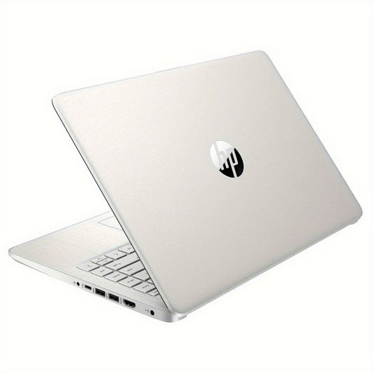 HP 14" Slim Laptop for Student & Business, Intel Quad-Core N4120, 8GB RAM, 256GB Storage (128GB eMMC+ 128GB SD Card), 1-Year Microsoft 365, Webcam, Windows 11 Home in S Mode, Natural Silver, with Cleaning Brush