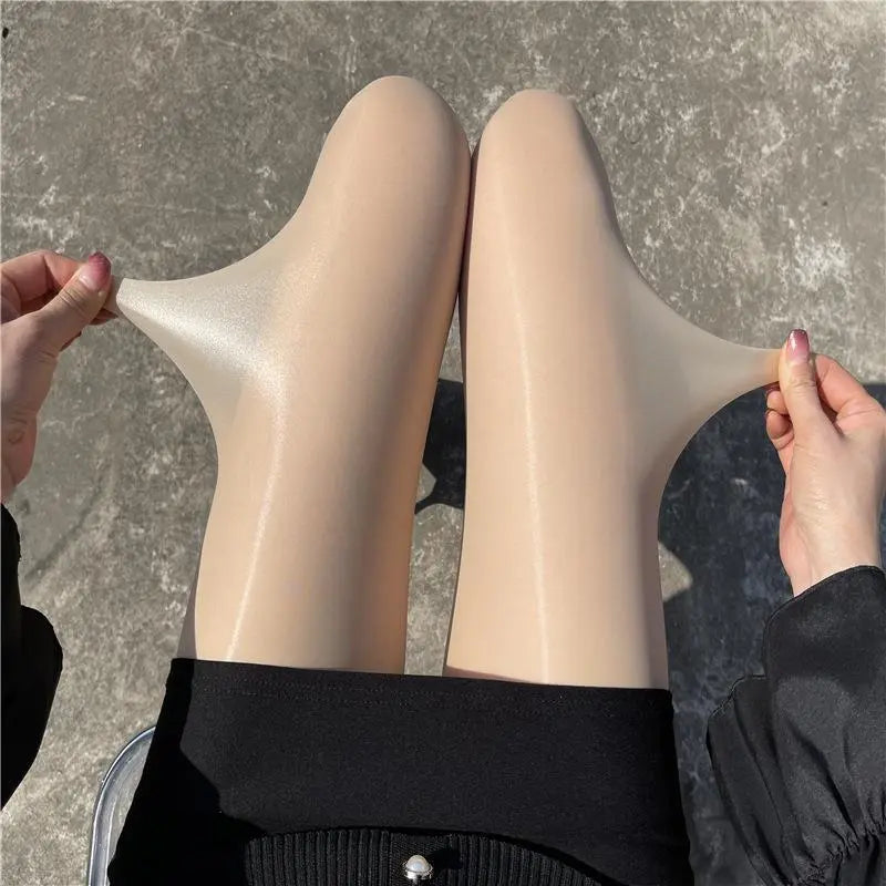 Women Winter Translucent Fleece Warm Leggings