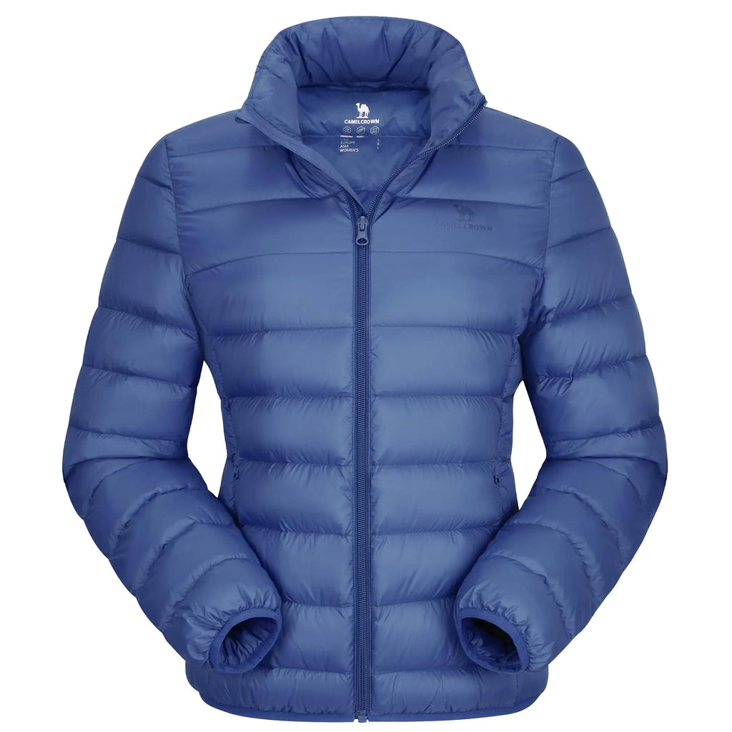 CAMEL Womens Puffer Jacket Packable Winter Down Coat Lightweight Full-Zip Quilted Jackets for Women