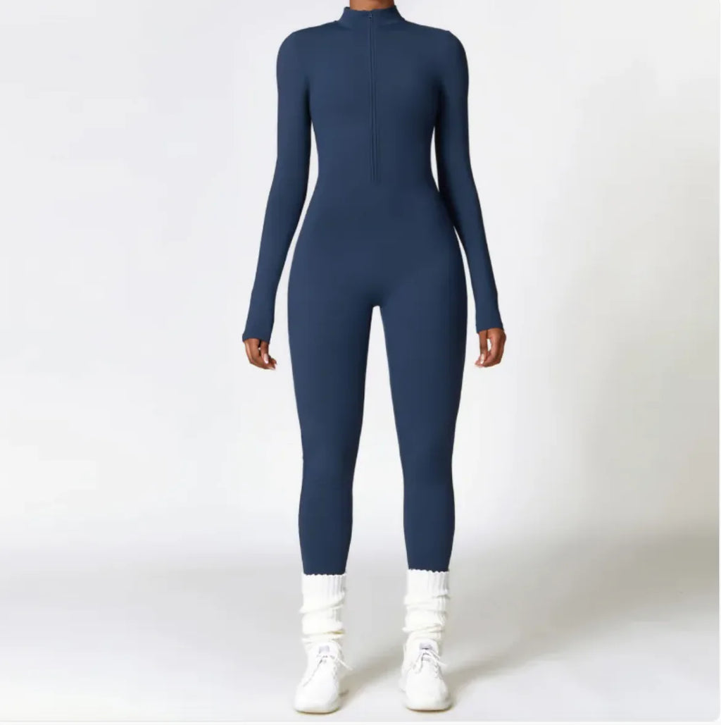 Women's Warm Zipper Yoga Jumpsuit