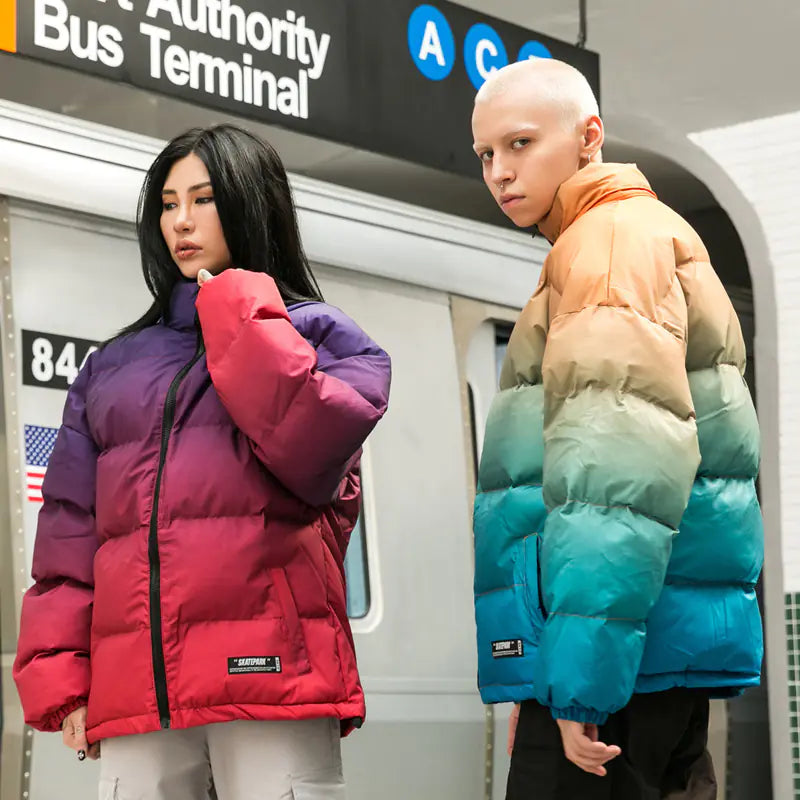 Gradient Hoodie Cotton Jacket for Men - Winter Outerwear
