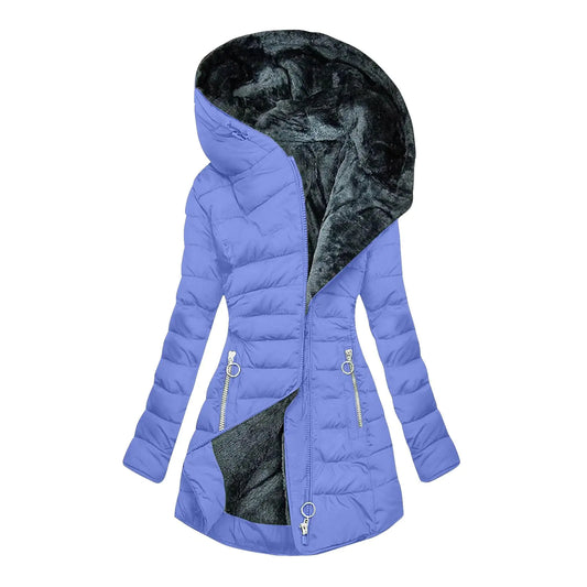 cllios Winter Jackets for Women Feece Lined Parka Water Resistant Warm Jacket Plus Size Parka Coat Thick Hooded Jacket Outdoor Coats Outerwear with Pockets